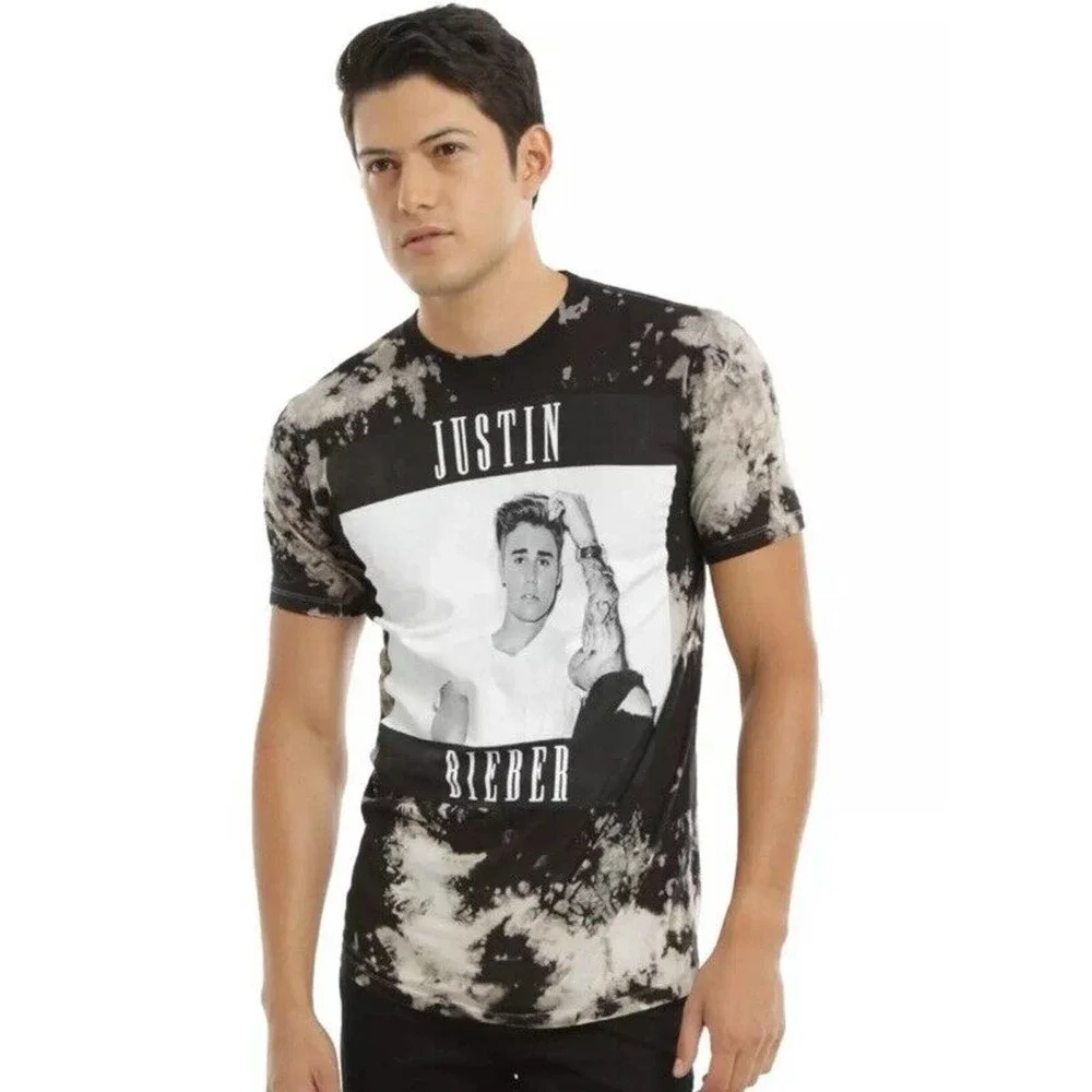 Justin Bieber Bleach Washed T-Shirt Unisex Size M
